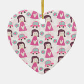 Mädchen, die Orte haben Keramik Ornament (Vorne)