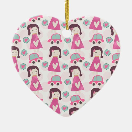 Mädchen, die Orte haben Keramik Ornament (Vorne)