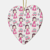 Mädchen, die Orte haben Keramik Ornament (Links)