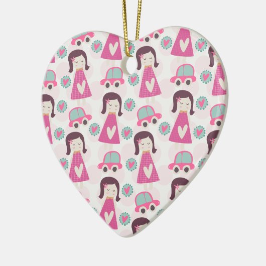 Mädchen, die Orte haben Keramik Ornament (Links)