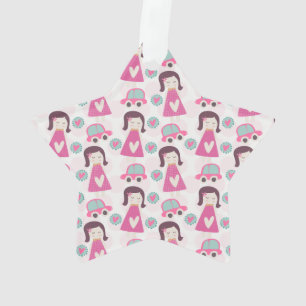 Mädchen, die Orte haben Ornament