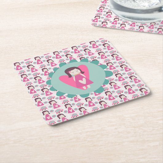 Mädchen, die Orte haben Rechteckiger Pappuntersetzer (angewinkelt)