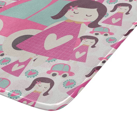 Mädchen, die Orte haben Schneidebrett (Ecke)