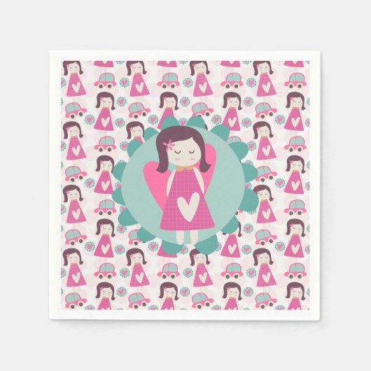 Mädchen, die Orte haben Serviette (Vorderseite)