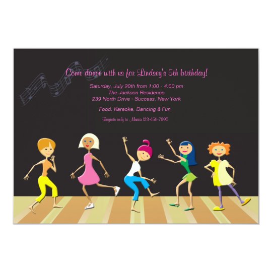 Einladungskarten Geburtstag Tanzen Mädchen, die Party Einladung tanzen | Zazzle.de