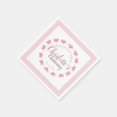 Mädchen, die pink & weiß taufen serviette (Ecke)