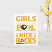 Mädchen, die Pool spielen haben schöne Racks Funny Karte (Gelbe Blume)