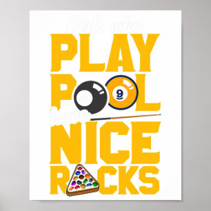 Mädchen, die Pool spielen haben schöne Racks Funny Poster