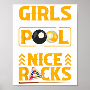 Mädchen, die Pool spielen haben schöne Racks Funny Poster