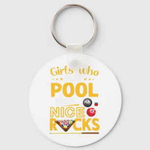 Mädchen, die Pool spielen haben schöne Racks Funny Schlüsselanhänger