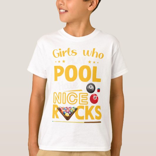 Mädchen, die Pool spielen haben schöne Racks Funny T-Shirt (Vorderseite)