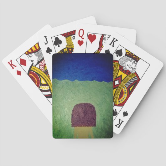 Mädchen, die sich die kommenden klassischen Spielk Spielkarten (Rückseite)