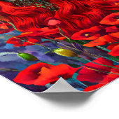 Mädchen, die sich im Feld der Mohnblume verstecken Poster (Ecke)