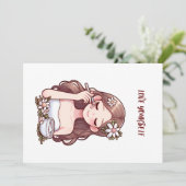 Mädchen, die sich selbst die Liebe der Hautpflege Einladung (Stehend Vorderseite)