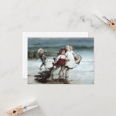 Mädchen, die so tun, als wären sie Pferde am Stran Karte (Vorderseite/Rückseite Beispiel)