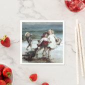 Mädchen, die so tun, als wären sie Pferde am Stran Serviette (Beispiel)