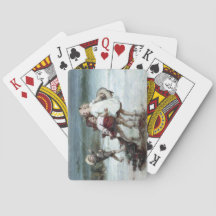 Mädchen, die so tun, als wären sie Pferde am Stran