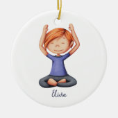 Mädchen, die Yoga machen, Personalisierte Weihnach Keramik Ornament (Vorne)