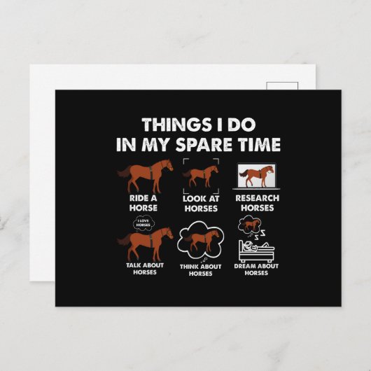 Mädchen Dinge, die ich in meiner Freizeit tue Postkarte (Vorne/Hinten)