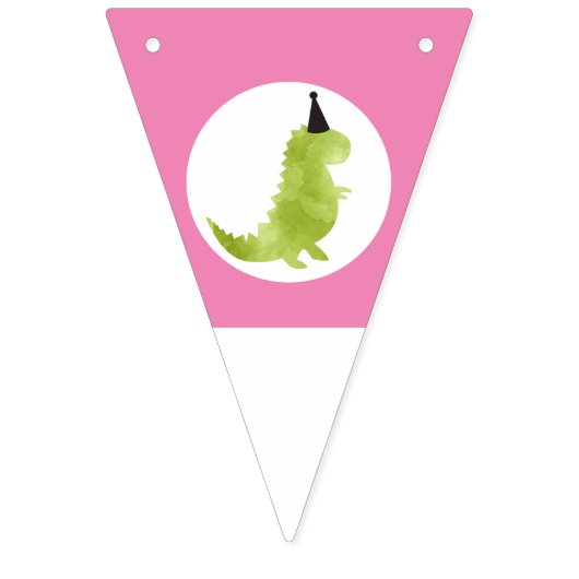 Mädchen-Dinosaurier-Ballettröckchen-Geburtstag Wimpelkette (Zweite Fahne)