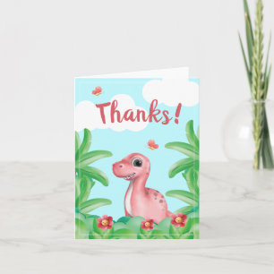Mädchen Dinosaurier Geburtstag Dankeskarte