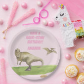 Mädchen Dinosaurier Geburtstag Pappteller (Party)
