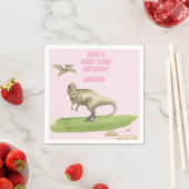 Mädchen Dinosaurier Geburtstag Serviette (Beispiel)