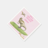 Mädchen Dinosaurier Geburtstag Serviette (Ecke)