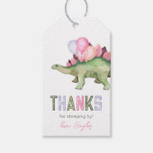 Mädchen-Dinosaurier-Geburtstags-Partygeschenk-Tags Geschenkanhänger (Vorderseite)
