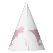 Mädchen-Dinosaurier-Party-Hüte - Girly TRex Partyhütchen (Rückseite)