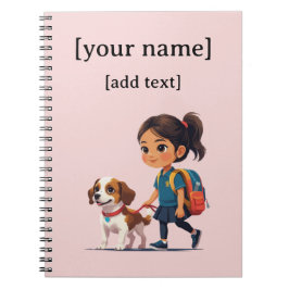 Mädchen & Dog-Notebook - Benutzerdefinierter Text Notizblock