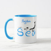 Mädchen, Dolphin, Meer lustig, elegant anpassbar Tasse (Links)