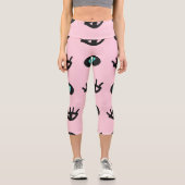 Mädchen Doodle: Augen hören Nahtlos. Capri Leggings (Vorderseite)