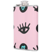 Mädchen Doodle: Augen hören Nahtlos. Flachmann (Links)