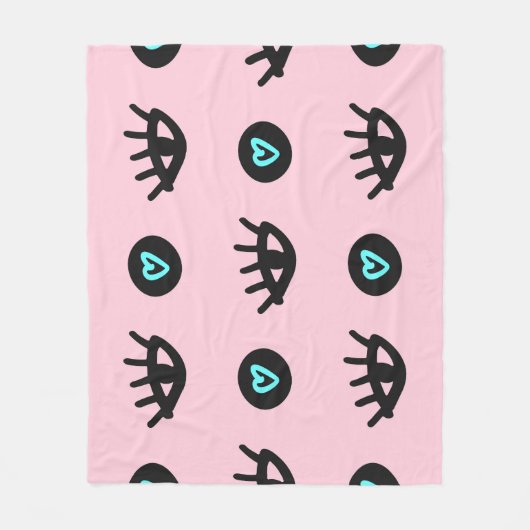 Mädchen Doodle: Augen hören Nahtlos. Fleecedecke (Vorderseite)