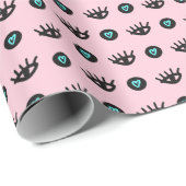Mädchen Doodle: Augen hören Nahtlos. Geschenkpapier (Rolleneckpunkt)