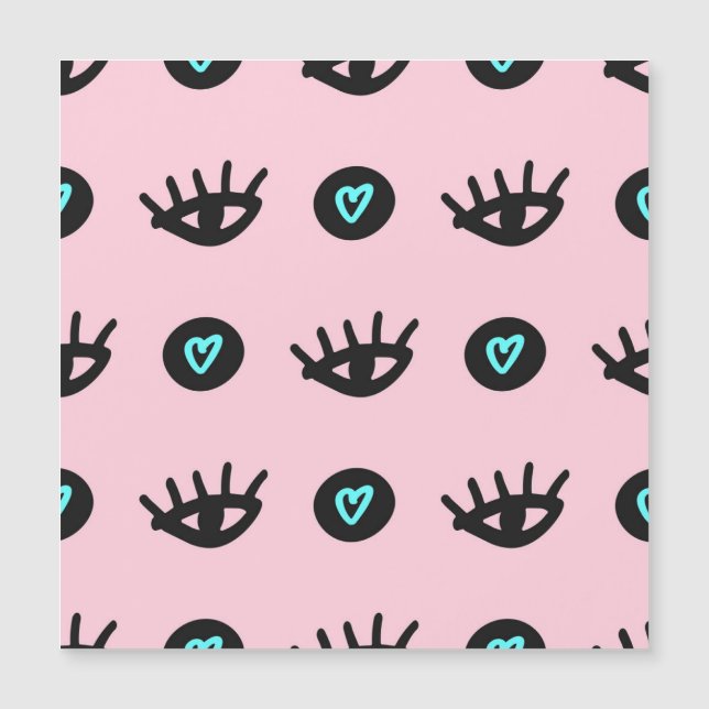 Mädchen Doodle: Augen hören Nahtlos. Magnetkarte (Vorderseite)