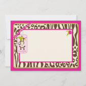 Mädchen-Dschungel-Affe-Safari-Babyparty-freier Einladung (Rückseite)