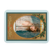 Mädchen durch Fenster schauen Magnet (Horizontal)