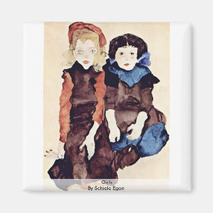 Mädchen durch Schiele Egon Magnet