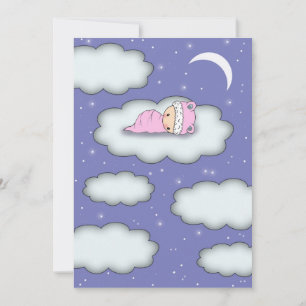 Mädchen-Dusche Einladung Baby auf Cloud