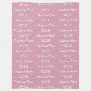 Mädchen Dusty Rose personalisiertes Schriftname Fleecedecke