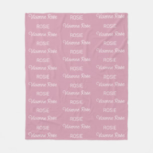 Mädchen Dusty Rose personalisiertes Schriftname Fleecedecke