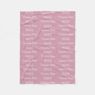 Mädchen Dusty Rose personalisiertes Schriftname Fleecedecke