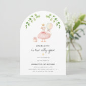 Mädchen Ein Albernes Gänse 1. Geburtstag Party Einladung (Stehend Vorderseite)