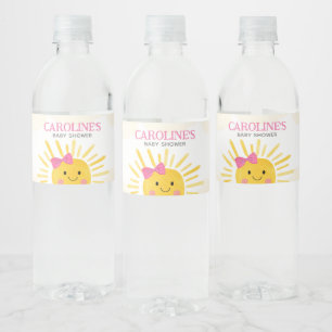 Mädchen ein wenig Ray Sunshine Baby Dusche Wasserflaschenetikett
