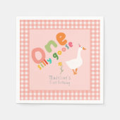 Mädchen Eine Alberne Gans Kinder Rosa Erstgeburt Serviette (Vorderseite)