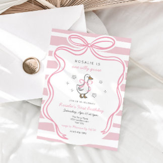 Mädchen Eine Alberne Gänse Rosa Coquette Geburtsta Einladung
