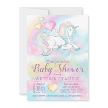 Mädchen Einhorn Baby Shower Einladungen