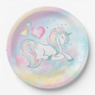 Mädchen Einhorn Baby Shower Papier Teller
